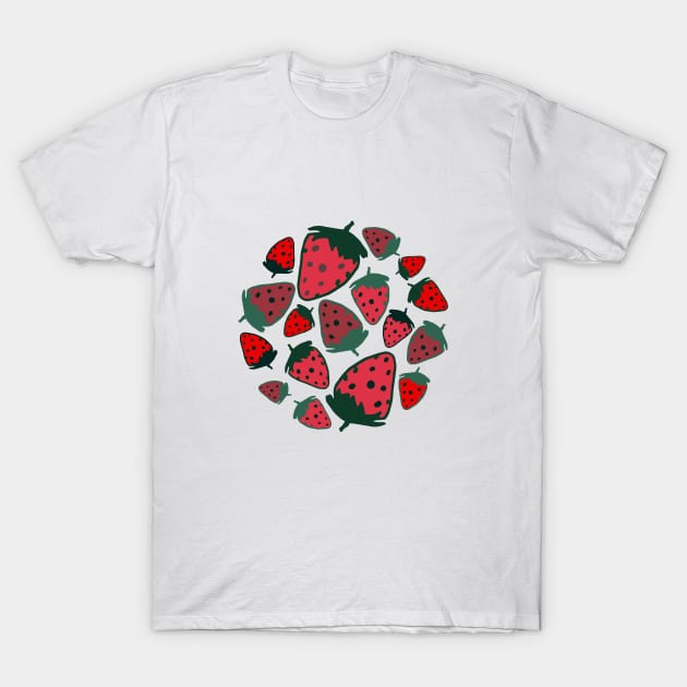 Strawberry red summer fruit T-Shirt by artverich